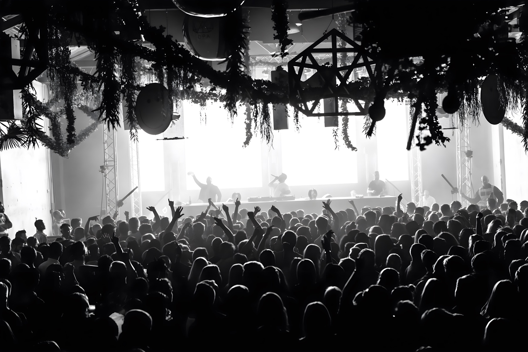 Crowd with hands in the air